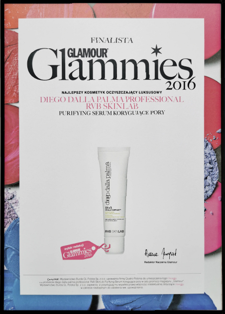 Dyplom z okazji konkursu Glamour Glammies 2016
