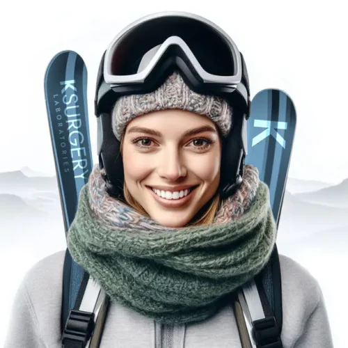 Zdjęcie kobiety z nartami